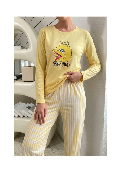 Femelle Sarı Big Bird Desenli Pijama Takımı