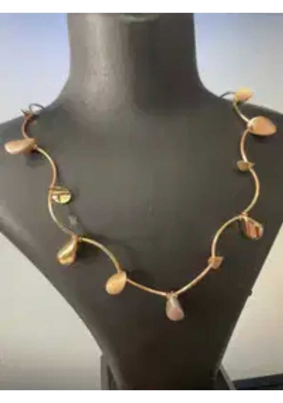 Yaprak Model Kolye Küpe Hediyeli Sarı - 603043305 Sarı