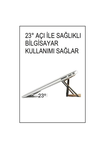 Bagard Tablet Notebook Laptop Standı Katlanabilir Stand Ergonomik Uyumlu Taba20001