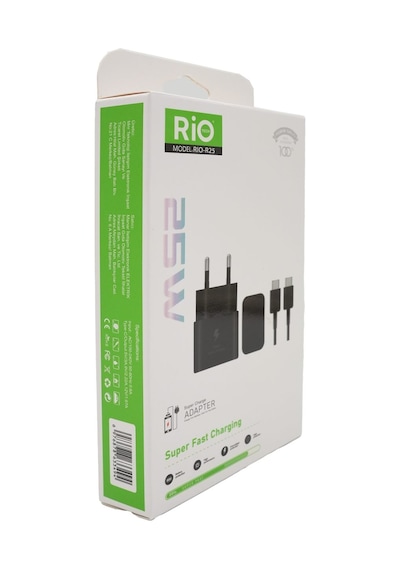 Rio Tech Rıo-r25 25w Hızlı Şarj Adaptörü Ve Usb-c Kablo Seti