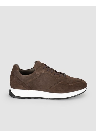 Cabani Erkek Kahverengi Hakiki Süet Deri Sneaker Ayakkabı