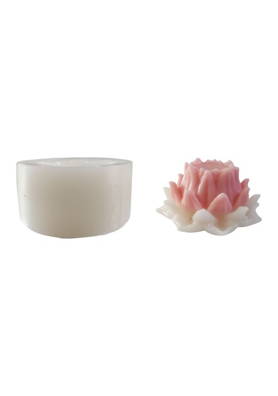 Tahtakale Toptancı Silikon 3d Dekoratif Kalıp Nilüfer Çiçeği Tealight Mumluk Altlığı Mum, Taş Tozu Ve Beton Kalıbı