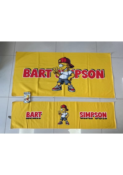 Simpson Sırt Havlusu Seti Ön Ve Arka Dikiz Ayna Süsü Hediye