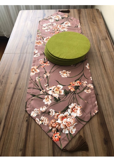 Çiçek Desenli Runner & Supla Çok Renkli