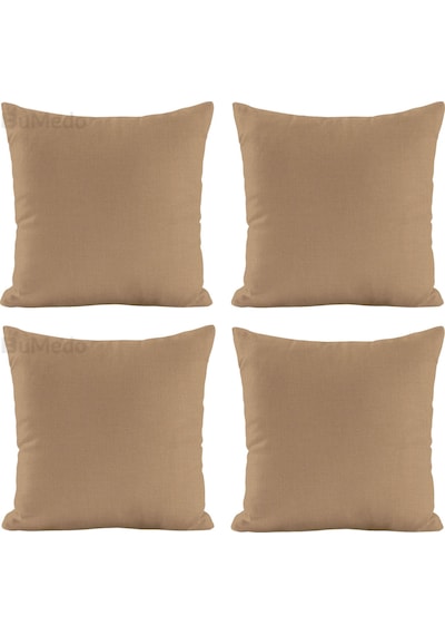 Dekoratif 4'lü Kırlent Yastık Kılıfı Seti - 42 X 42 Cm - Sütlü Kahve