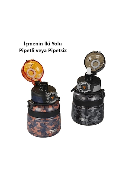 Tkk Çelik Çocuk Matarası 600 Ml Turuncu Kamuflaj