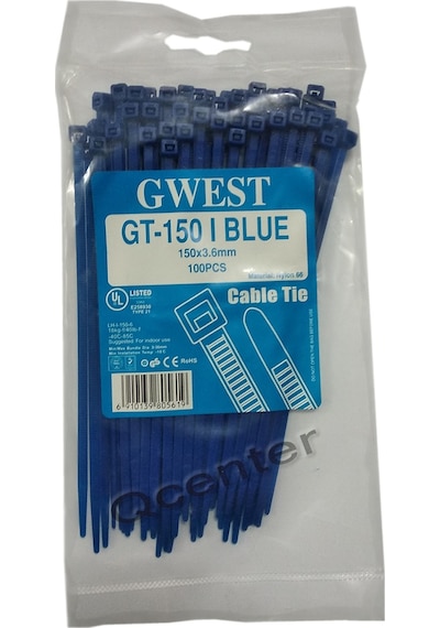 Gwest 3.6X150Mm 15Cm Renkli Plastik Kablo Bağı 100 Adet Siyah