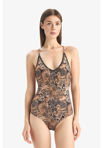 Defacto Regular Fit Leopar Desenli Mayo-fall İn Love E3901ax25smbk81 Siyah