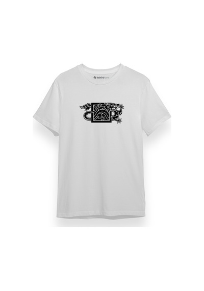 The Wheel Of Time Dragon Minimal Beyaz Kısa Kol Erkek Tshirt 001