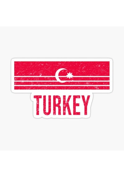 1 Türkiye Bayrak Sticker Oto Etiket Araba Yapıştırma 17Cm