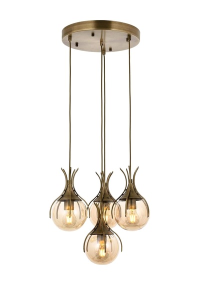 Eskitme Kaplama Modern Avize E27 Metal Cam 62cm Çok Renkli