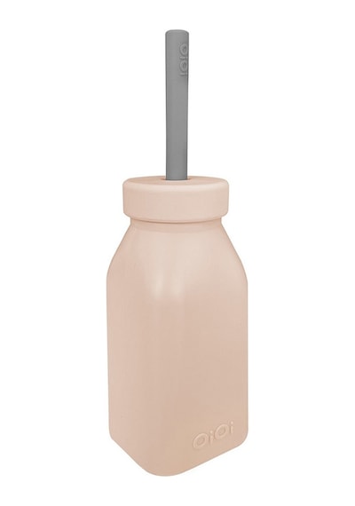 Oioi Silikon Şişe ve Pipet 6+ Ay 200 ML Bubble Beige - Powder Grey Gri