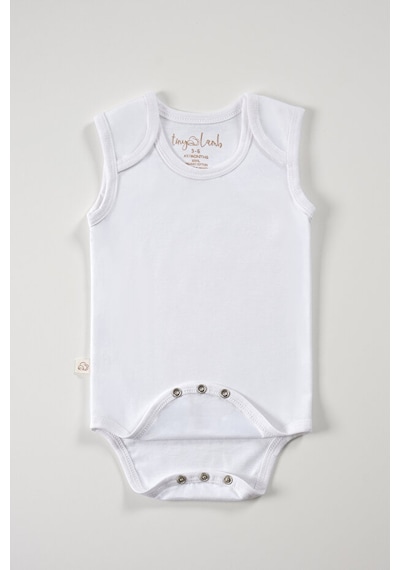 Tinylamb Bebek Atleti Beyaz Renk Bebek Bodysuit Kısa Kollu Set - 5 Parça