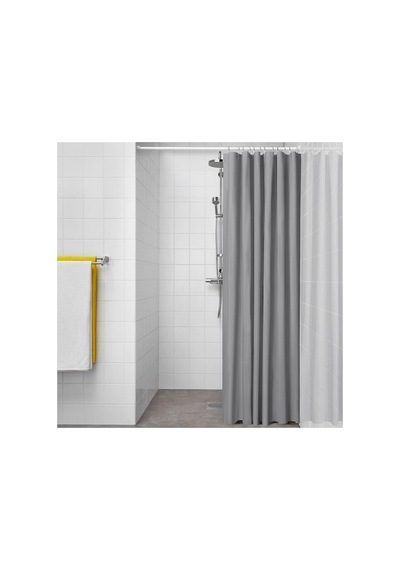 Duş Perdesi Banyo Perdesi Gri Renk 180x200 Cm%100 Peva 6554r4 Çok Renkli