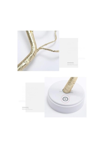 Hl-014t1 Dekoratif Ağaç Masa Lambası Pilli Ve Usb Kablosuz Ledli 5v Altın Sarı