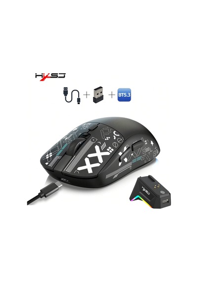 T90 Pro 3 Modlu Kablosuz Oyuncu Mouse-rgb Şarj İstasyonu 650 Mah Batarya Diğer