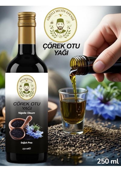 Giritli Metin Efendi %100 Çörek Otu Yağı 250 Ml - Mevsiminde Toplanmış Soğuk Sıkım