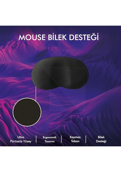 Mp03 - Memory Mouse Bilek Destek Pedi Yumuşak, Ergonomik, Fare Önü El Bileği Dinlendirme Pedi