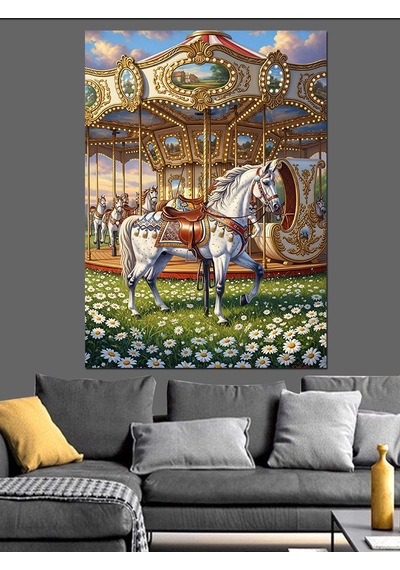 Ahşap Tablo Atlı Karınca Lunapark Eğlencesi