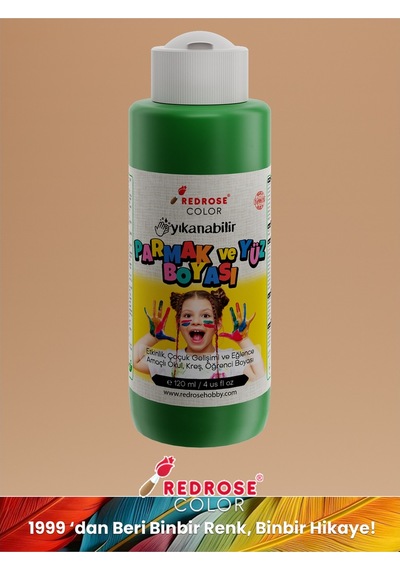 Red Rose Yeşil Parmak Boyası 120 ML Yıkanabilir