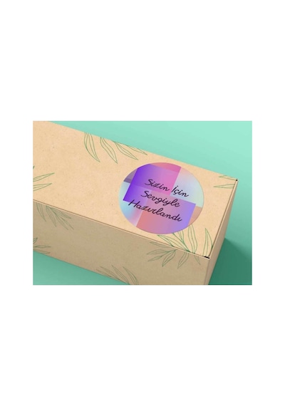 Sizin Için Sevgiyle Hazırlandı Etiketi Teşekkür Sticker Serisi Model Xy 4 Cm 100 Adet Çok Renkli
