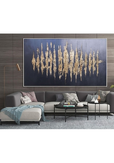 Kabartma Gold El Yapımı Yağlı Boya Tablo 108x75cm