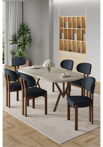Canisa Radon Serisi Mdf 90x168 Sabit Traverten Mutfak Masa Takımı 6 Antrasit Sandalye Traverten Masa Antrasit Sandalye Canisa Radon Serisi Mdf 90x168 Sabit Traverten Mutfak Masa Takımı 6 Antrasit Sandalye Traverten Masa Antrasit Sandalye