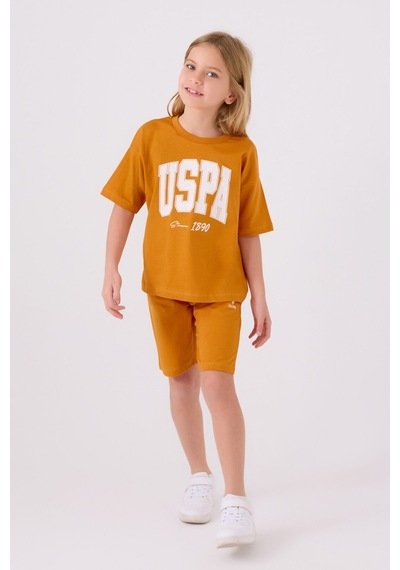 U.S. Polo Assn. Kız Çocuk Kiremit Bermuda Takım 5274-43717 Kiremit