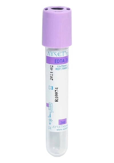 3 Ml K2 Edta Mor Vakumlu Kan Alma Tüpü