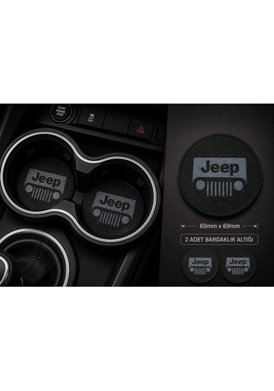 Jeep Araç Bardaklık Altlığı , Jeep Şişe Ve Bardak Altlığı, Jeep Logolu Oto Bardaklık Altlığı