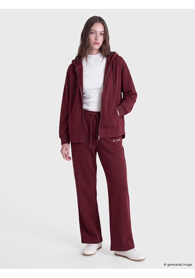 Lcw Modest Mürdüm Soft Touch Kadın Fermuarlı Sweatshirt