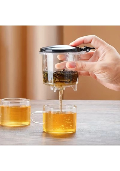 Isıya Dayanıklı Cam Gövde Paslanmaz Çelik Filtre Basmalı Demleme Otomatik Basmalı Demlik 900 Ml çok renkli
