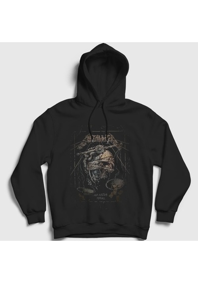 Presmono Unisex Justice Metallica Kapüşonlu Sweatshirt Siyah