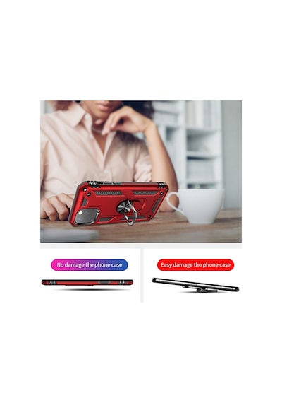 Ally Apple Uyumlu iPhone 11 Pro 5.8 Inch Yüzüklü Kilif Armor Shockproof Ring 314371287 - Renk / Kirmizi