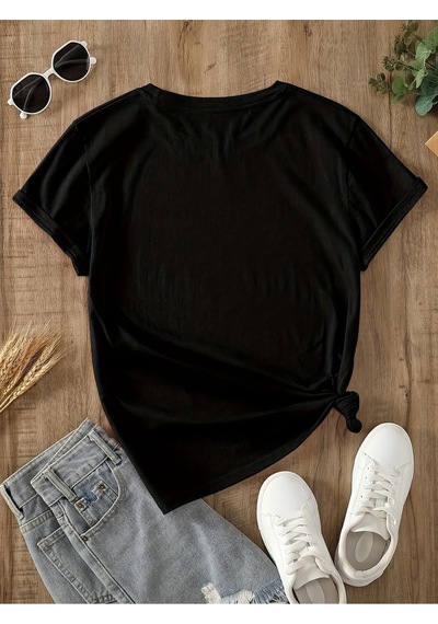 Uyguntarz Unisex Love Baskılı Tasarım Tshirt Siyah