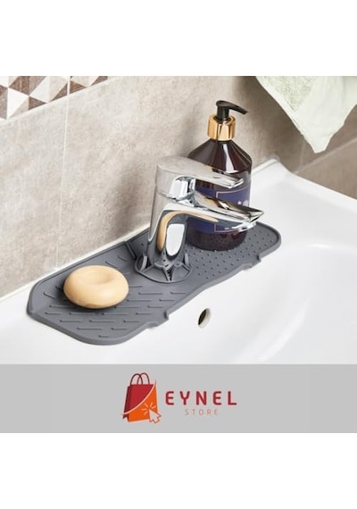 Elastik Musluk Matı Su Tutucu Düzenleyici Silikon Kaydırmaz Mutfak Eyve Banyo Lavabo Tezgah Üstü Matı Altın