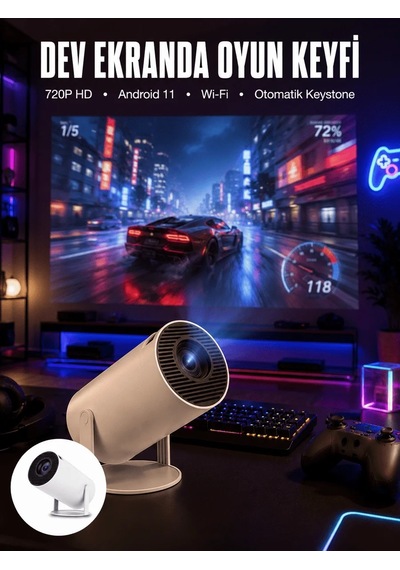 Ers Hdmı Ve Full Hd Teknolojili 160 Ansı Lümen Kablosuz Projeksiyon Yeni Nesil 84681873