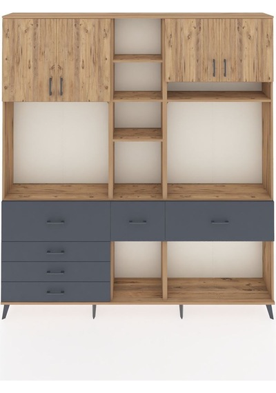 Arges Dolap 11 Raflı 6 Çekmeceli 4 Kapaklı 220x30x243 Çam-çam/antrasit Atlas Çam/antrasıt Arges Dolap 11 Raflı 6 Çekmeceli 4 Kapaklı 220x30x243 Çam-çam/antrasit Atlas Çam/antrasıt