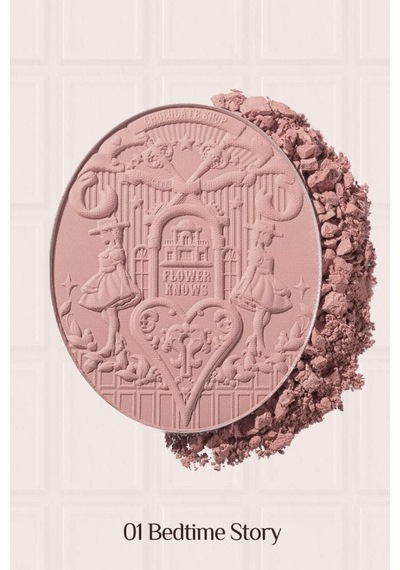 Flower Knows Chocolate Wonder-shop Embossed Blush Lüks Pudra Allık 01 Bedtime Story