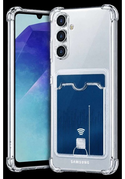 Galaxy A27 Kılıf Kart Şeffaf Silikon - Şeffaf