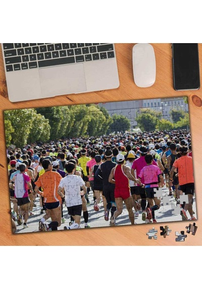 Maraton Koşusu Sporcular 240 Parça Puzzle Yapboz-94381801