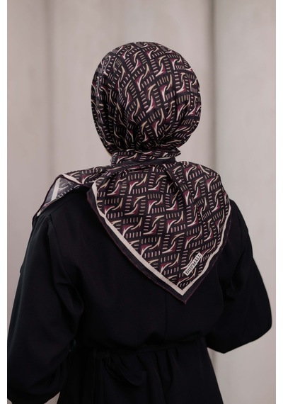 Mimiyum D S Model Soft Eşarp Siyah Mürdüm Çok Renkli