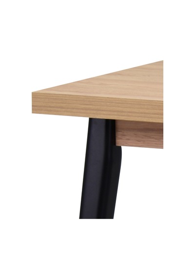 Vilinze Avanos Ahşap Sabit Mdf Naturel Siyahmutfak Masası - 80x140 Cm Naturel Siyah