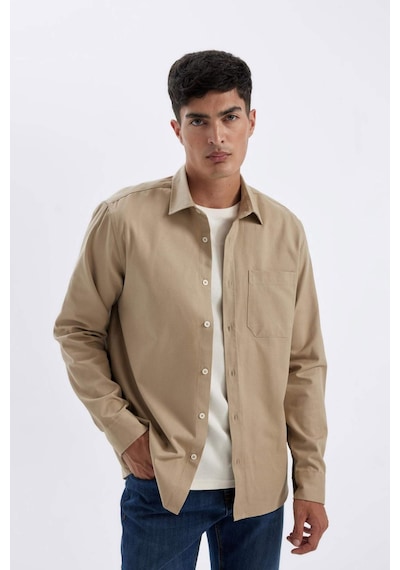 DeFacto %100 Pamuk Regular Fit Düğmeli Basic Düz Gabardin Uzun Kollu Gömlek A5383AX24AUBG801 DeFacto %100 Pamuk Regular Fit Düğmeli Basic Düz Gabardin Uzun Kollu Gömlek A5383AX24AUBG801