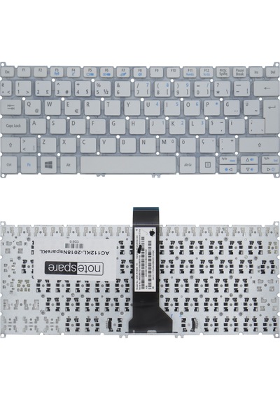 Acer Uyumlu Aspire V5-122p-61454g32nbb, V5-122p-61454g50nbb Klavye Tr Beyaz