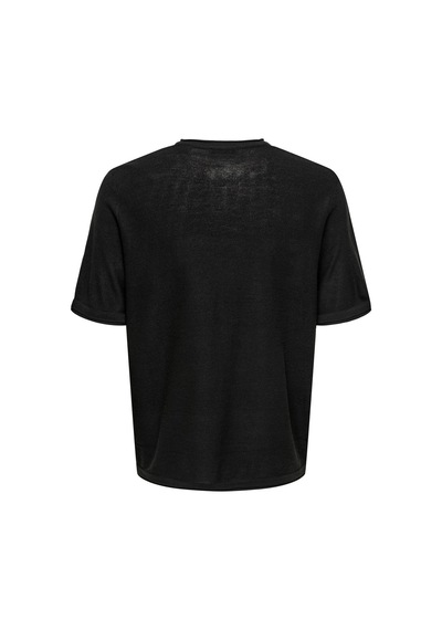 Only & Sons Onskalmar Rlx 12 Ss Crew Knıt Siyah Kazak - 22033561 Siyah