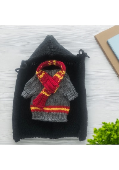 Kedi Ve Köpek İçin Harry Potter Kostümü Cüppe, Kazak, Kaşkol Ve Gözlük Takım