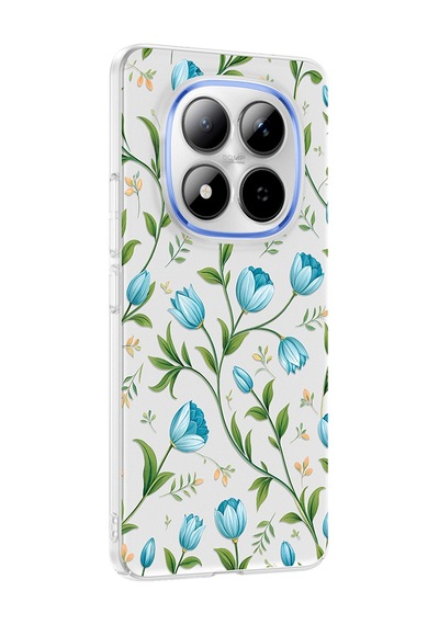 Redmi Note 15 Pro 4g Kılıf Kamera Korumalı Desenli Zore Klip Kapak - Mavi Lale -