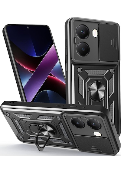 Nihcase Xiaomi Poco X7 Pro Kılıf Magnetik Standlı Kamera Korumalı Slide Sürgülü Cover Kapak