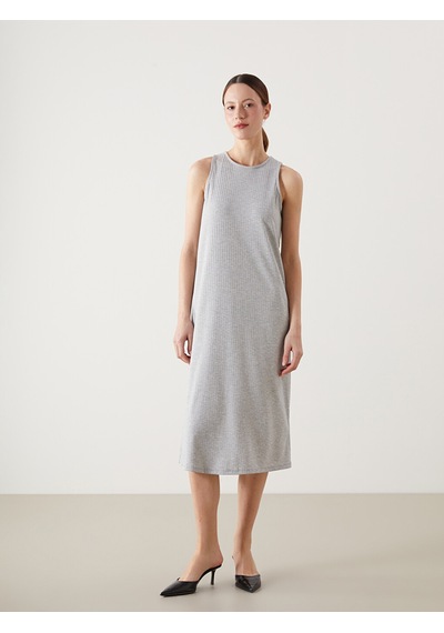 Lcw Comfort Gri Bisiklet Yaka Elbise